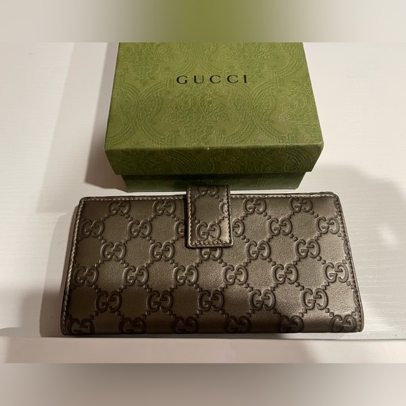 Authentic Gucci grey Guccissima long wallet - Picture 4 of 16